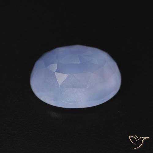 Calcedônia Azul arroxeado Natural 3.42ct, oval, Transparente