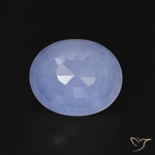 3.56ct Natural Azul arroxeado Calcedônia, oval, Transparente