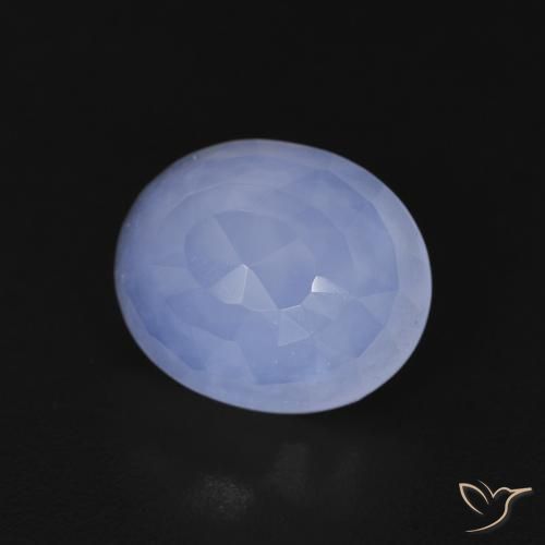 Calcedônia Azul arroxeado Natural 3.56ct, oval, Transparente