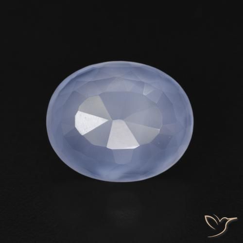 3.60ct Natural Azul arroxeado Calcedônia, oval, Transparente