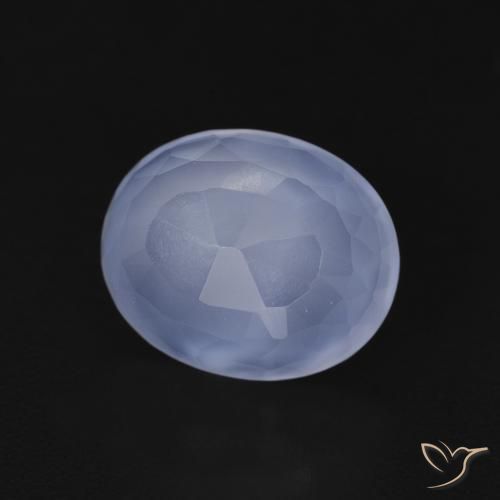 Calcedônia Azul arroxeado Natural 3.60ct, oval, Transparente