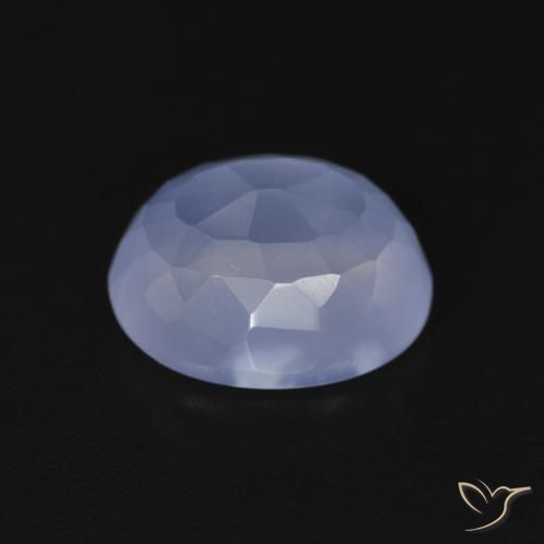Calcedônia Azul arroxeado Natural 3.60ct, oval, Transparente
