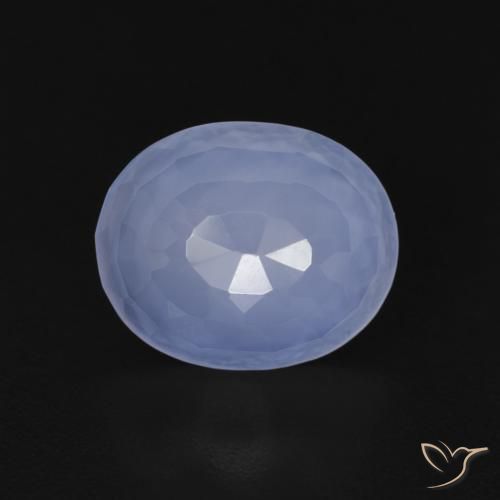 3.34ct Natural Azul arroxeado Calcedônia, oval, Transparente