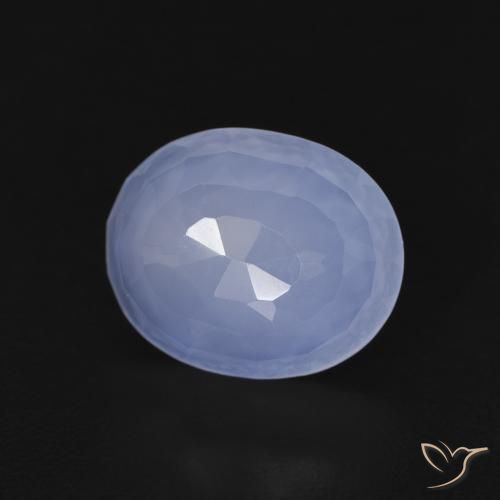 Calcedônia Azul arroxeado Natural 3.34ct, oval, Transparente