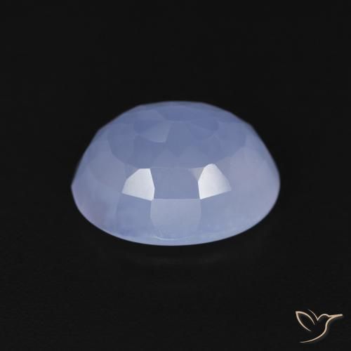 Calcedônia Azul arroxeado Natural 3.34ct, oval, Transparente