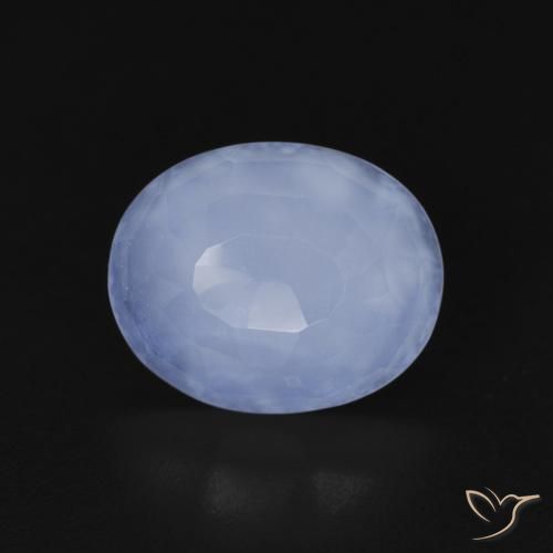 2.98ct Natural Azul arroxeado Calcedônia, oval, Transparente