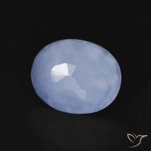 Calcedônia Azul arroxeado Natural 2.98ct, oval, Transparente