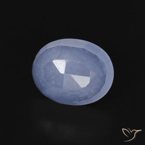 Calcedônia Azul arroxeado Natural 2.56ct, oval, Transparente