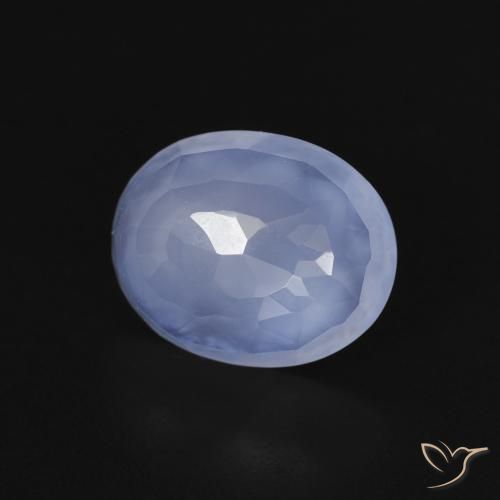 Calcedônia Azul arroxeado Natural 2.45ct, oval, Transparente