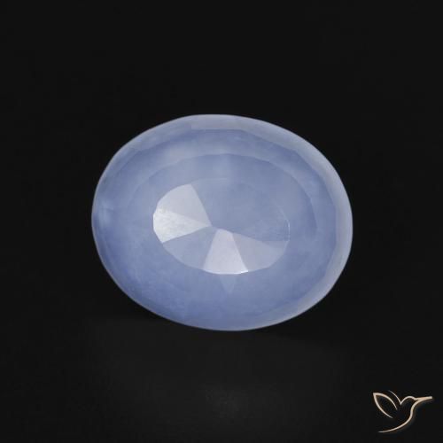 Calcedônia Azul arroxeado Natural 2.47ct, oval, Transparente