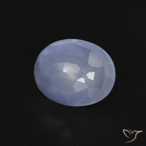 Calcedônia Azul arroxeado Natural 2.75ct, oval, Transparente