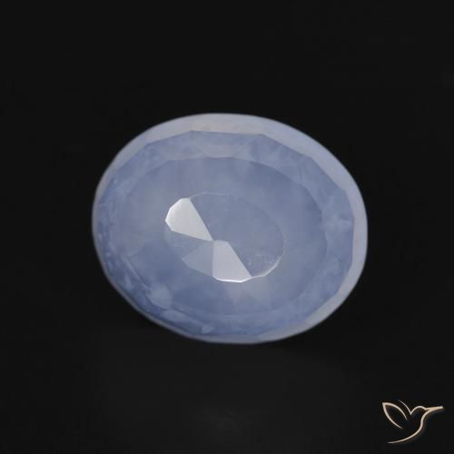 Calcedônia Azul arroxeado Natural 3.91ct, oval, Transparente