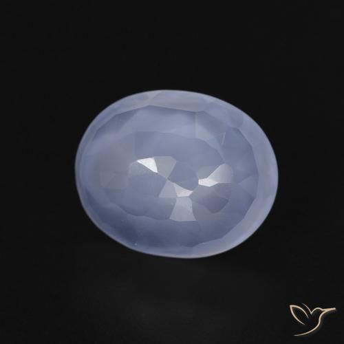 Calcedônia Azul arroxeado Natural 3.11ct, oval, Transparente