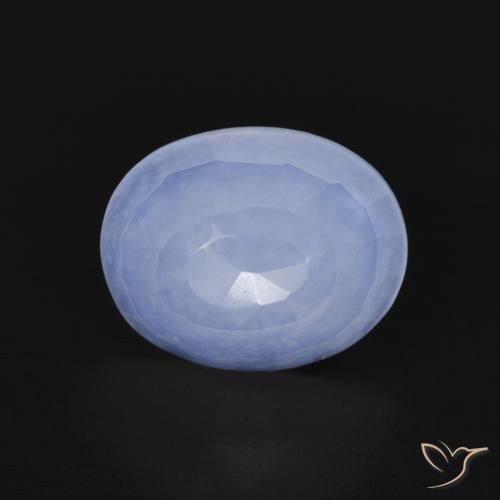 2.66ct Natural Azul arroxeado Calcedônia, oval, Transparente