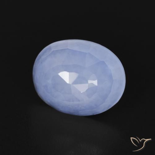 Calcedônia Azul arroxeado Natural 2.66ct, oval, Transparente