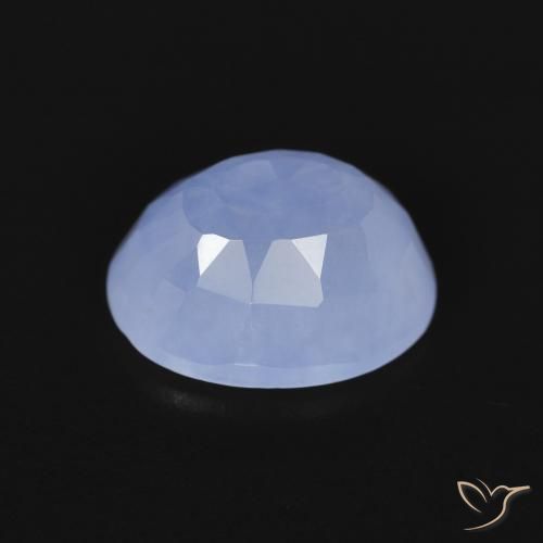 Calcedônia Azul arroxeado Natural 2.66ct, oval, Transparente
