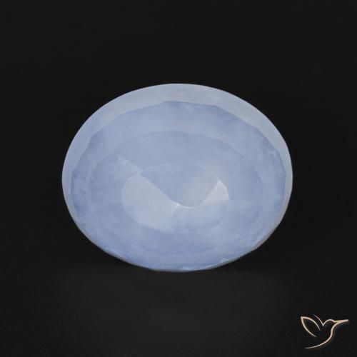 3.37ct Natural Azul arroxeado Calcedônia, oval, Transparente