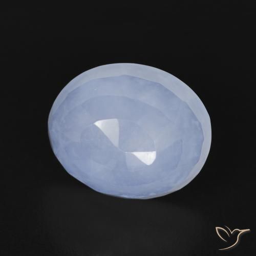 Calcedônia Azul arroxeado Natural 3.37ct, oval, Transparente