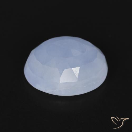Calcedônia Azul arroxeado Natural 3.37ct, oval, Transparente