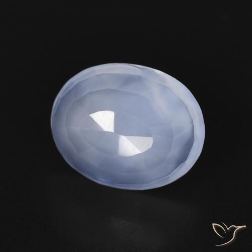 Calcedônia Azul arroxeado Natural 2.40ct, oval, Transparente