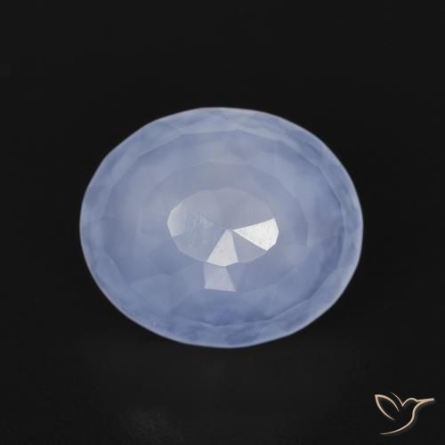 3.14ct Natural Azul arroxeado Calcedônia, oval, Transparente