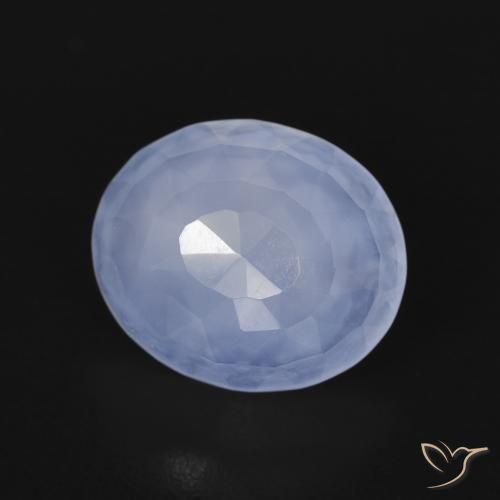 Calcedônia Azul arroxeado Natural 3.14ct, oval, Transparente