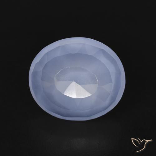3.03ct Natural Azul arroxeado Calcedônia, oval, Transparente