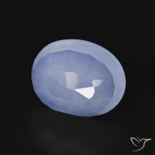 Calcedônia Azul arroxeado Natural 2.61ct, oval, Transparente