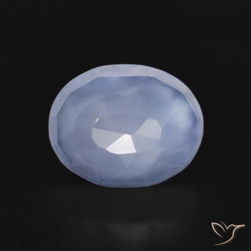 2.57ct Natural Azul arroxeado Calcedônia, oval, Transparente