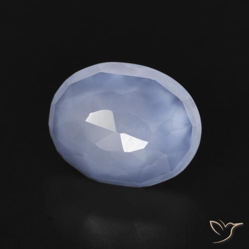 Calcedônia Azul arroxeado Natural 2.57ct, oval, Transparente
