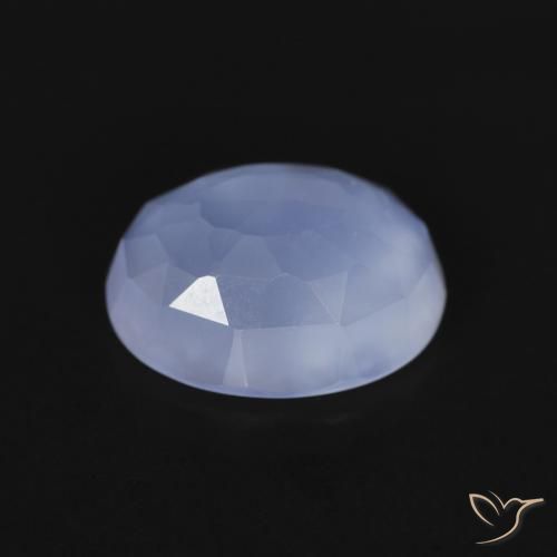 Calcedônia Azul arroxeado Natural 2.57ct, oval, Transparente