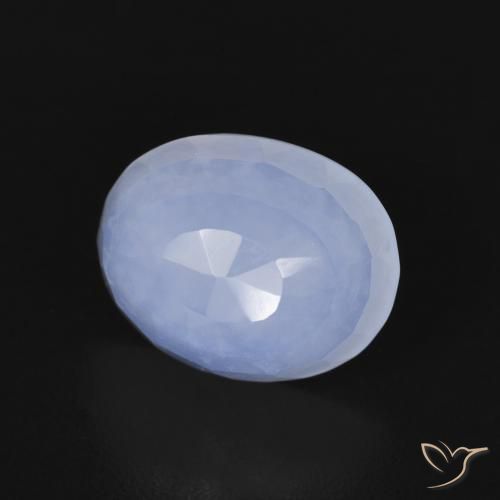 Calcedônia Azul arroxeado Natural 2.70ct, oval, Transparente