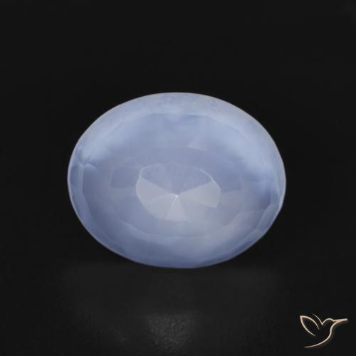 2.50ct Natural Azul arroxeado Calcedônia, oval, Transparente