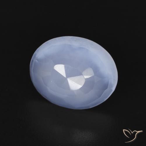 Calcedônia Azul arroxeado Natural 2.50ct, oval, Transparente