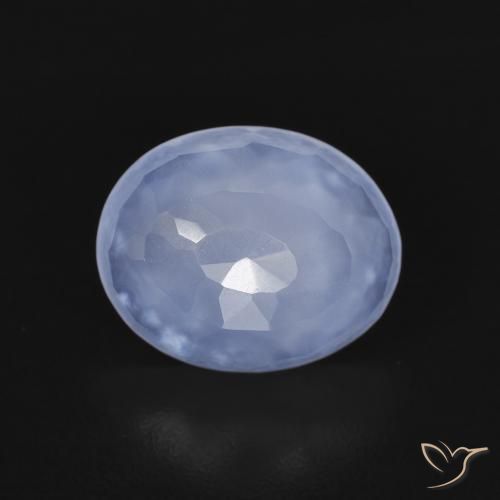 2.34ct Natural Azul arroxeado Calcedônia, oval, Transparente