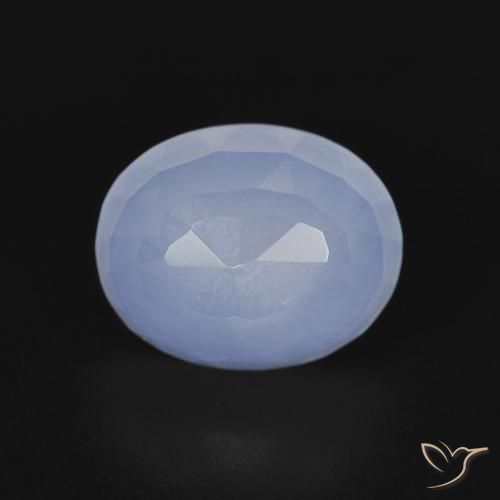 2.77ct Natural Azul arroxeado Calcedônia, oval, Transparente