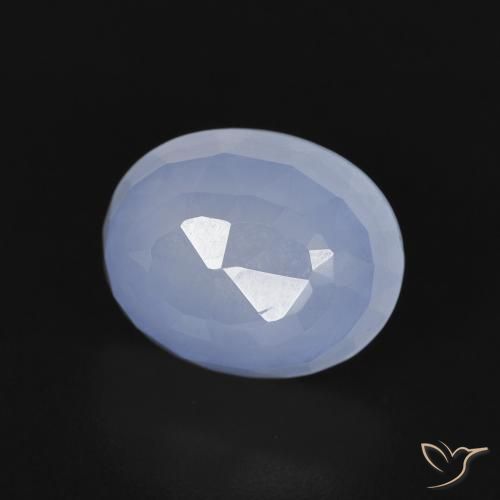 Calcedônia Azul arroxeado Natural 2.77ct, oval, Transparente