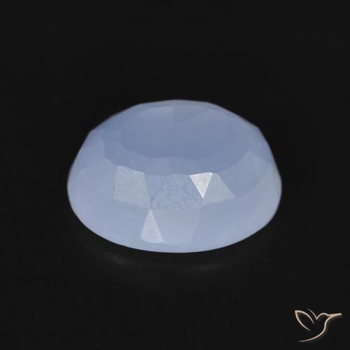 Calcedônia Azul arroxeado Natural 2.77ct, oval, Transparente