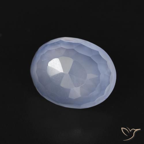 Calcedônia Azul arroxeado Natural 2.63ct, oval, Transparente