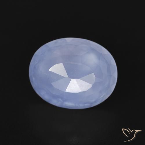 Calcedônia Azul arroxeado Natural 2.76ct, oval, Transparente