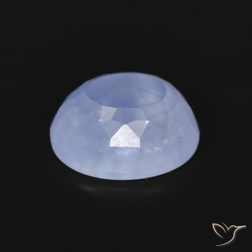 Calcedônia Azul arroxeado Natural 2.76ct, oval, Transparente