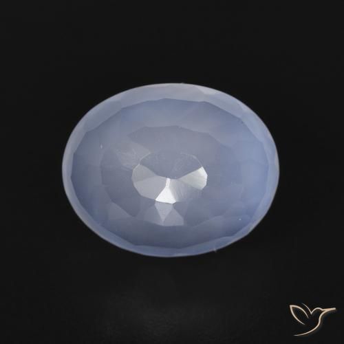 2.73ct Natural Azul arroxeado Calcedônia, oval, Transparente