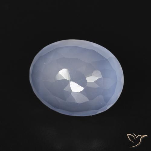 Calcedônia Azul arroxeado Natural 2.73ct, oval, Transparente