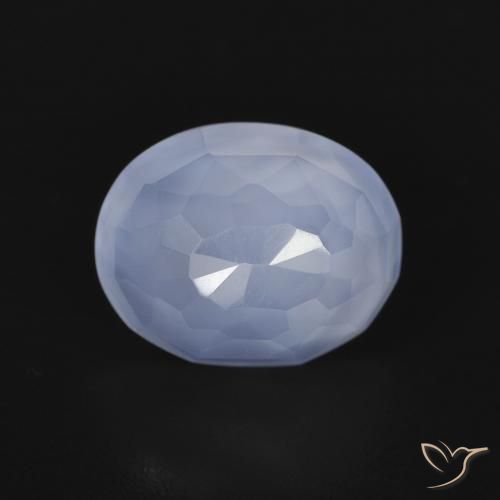 2.90ct Natural Azul arroxeado Calcedônia, oval, Transparente