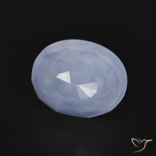 Calcedônia Azul arroxeado Natural 2.90ct, oval, Transparente