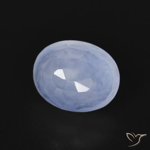 Calcedônia Azul arroxeado Natural 2.70ct, oval, Transparente