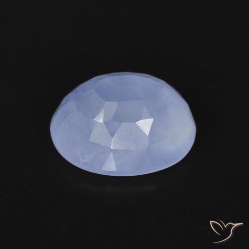 Calcedônia Azul arroxeado Natural 2.70ct, oval, Transparente