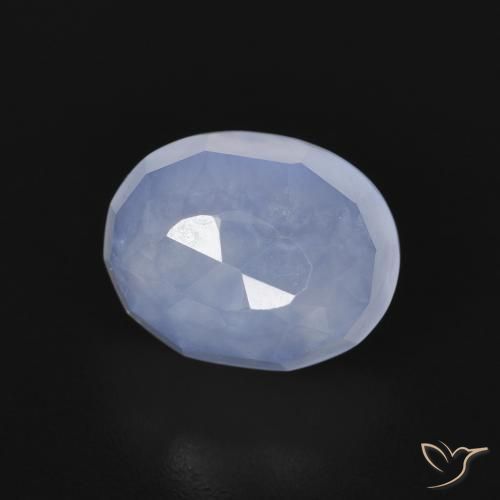 Calcedônia Azul arroxeado Natural 2.96ct, oval, Transparente