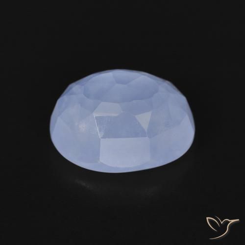 Calcedônia Azul arroxeado Natural 2.96ct, oval, Transparente