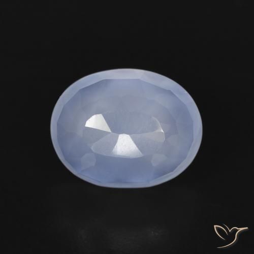2.68ct Natural Azul arroxeado Calcedônia, oval, Transparente